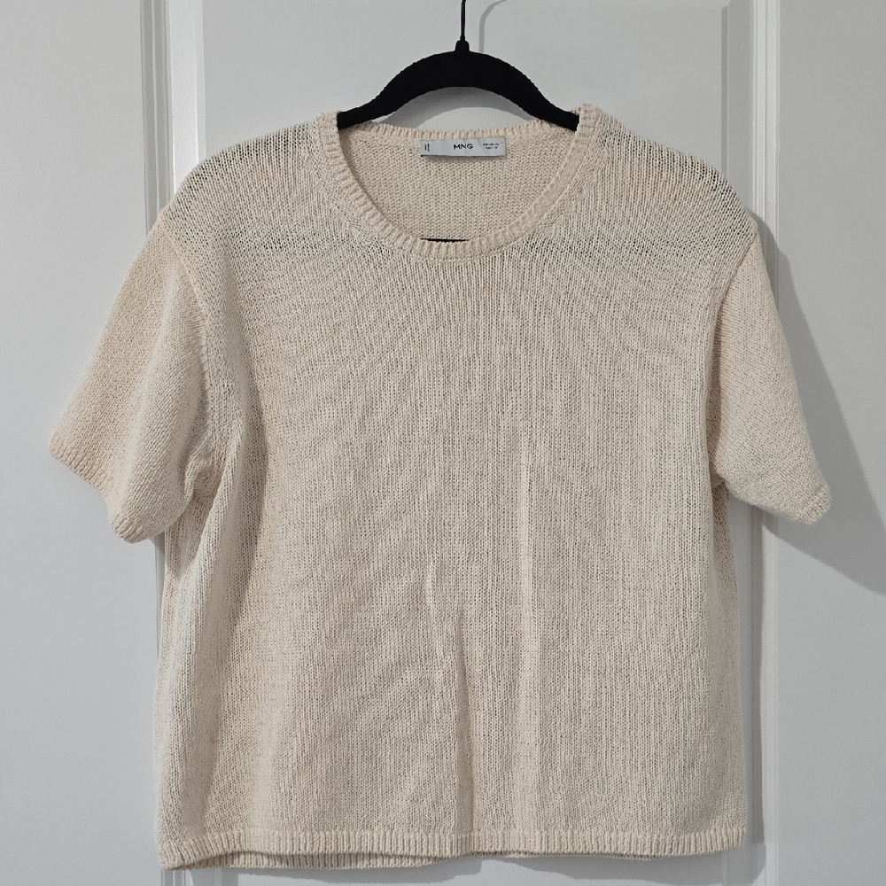 Mango Off-White Knit Top